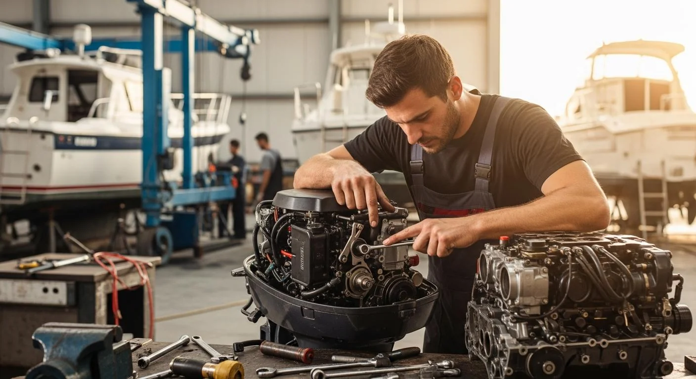 Boat engine preparation photo placeholder; recommended size 600 by 400 pixels